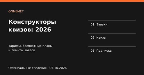 Конструкторы квизов: сравнение 2026 по тарифам и лимитам