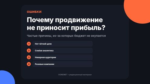 По какой причине продвижение остаётся затратным, не принося прибыли?